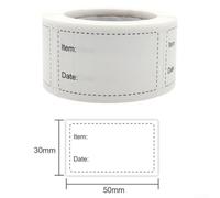 Etichette adesive da cucina, 250 pezzi, 5 x 3 cm, colore nero | Materiale di carta, facile da scrivere, adatto per barattoli e scatole, adatto al congelatore, non lascia residui