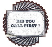 Etichette adesive da parete laminate, stile vintage, con scritta in lingua inglese "Student Driver", con scritta "Did You Call First/Bar Signs for Man Cave", 12 x 18 cm, 6 pezzi