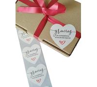 Etichette adesive di ringraziamento in spagnolo a forma di cuore (Grazie per avermi accompagnato in un giorno così speciale)