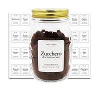 Etichette Adesive Dolci e Salati in Italiano, eleganti, in materiale Impermeabile, Lavabile, con tabellina di conversione/contenitori zucchero sale caffe, cose per la casa, porta sale e zucchero