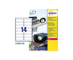 Etichette adesive extra strong L7063 - in poliestere - laser - permanenti - 99,1