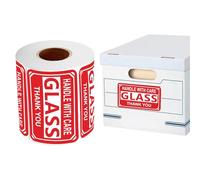 Etichette Adesive Fragile Per La Spedizione,Etichette Di Avviso 250 Pezzi, Con La Dicitura Fragile E Maneggiare Con Cura | per Scatole Aziende Cucina Televisione Bagaglio