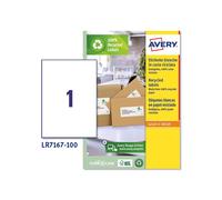 Avery LR7167-100 Etichette per pacchi, 199,6 x 289,1 mm, permanenti, 1 etichetta per foglio, 100 etichette per confezione