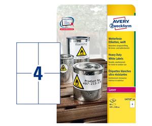 Etichette Adesive in Poliestere Avery - 105x148 mm - L4719-20 (Bianco Conf. 80)