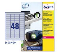 Avery Etichette Poliestiere Argento 45 7x21 2 L6009-20