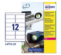 Etichette Adesive in Poliestere Avery - 99,1x42,3 mm - L4776-20 (Bianco Conf. 24