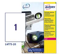 Etichette Adesive in Poliestere Avery - A4 - 210x297 mm - L4775-20 (Bianco Conf.