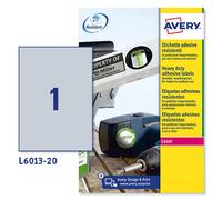 Etichette Adesive in Poliestere Avery - A4 - 210x297 mm - L6013-20 (Argento Conf