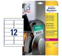 Etichette in polietilene per protezione e sicurezza - 99,1x42,3mm - bianche - laser- 10 fogli - Avery