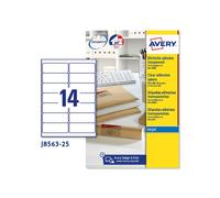 etichetta adesiva j8563 - poliestere - adatta a stampanti inkjet - 99,1x38,1 mm - 14 etichette per foglio - trasparente