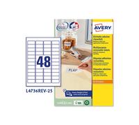 Etichetta adesiva L4736REV - removibile - adatta a stampanti laser - 45,7x21,2 mm - 48 etichette per foglio - bianco - A