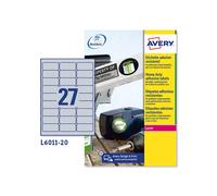Etichette adesive L6011 - in poliestere - laser - permanenti - 63,5 x 29,6 mm -