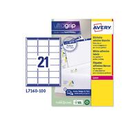 etichette adesive l7160 - in carta - angoli arrotondati - laser - permanenti - 63,5 x 38,1 mm - 21 et/fg - 100 fogli -