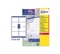 Etichetta adesiva L7165 - permanente - 99,1x67,7 mm - 8 etichette per foglio - bianco - Avery - conf. 100 fogli A4