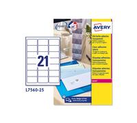 etichette adesive l7560 - permanenti - per stampanti laser - 63,5 x 38,1 mm - 21 et/fg - 25 fogli a4 - poliestere - tr