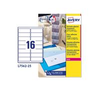 Poliestere adesivo L7562 trasparente 25fg A4 99,1x34mm (16et/fg) laser Avery