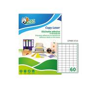 etichette adesive lp4w - in carta - angoli arrotondati - permanenti - 37,5 x 23,5 mm - 60 et/fg - 100 fogli - bianco - t
