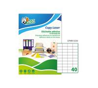 etichette adesive lp4w - in carta - permanenti - 52 x 30 mm - 40 et/fg - 100 fogli - bianco - tico