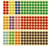 Etichette adesive mensili, 4800 adesivi mensili, 1 adesivi rotondi per codifica a colori, 96 fogli colorati per etichette mensili, etichette dell'anno 12 mesi