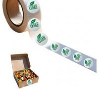 Etichette adesive per alimenti senza allergeni, 22 mm, 400 pezzi, verde, identificazione vegana