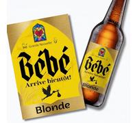 Etichette adesive per annuncio di gravidanza, bottiglia di birra, confezione da 12, bambino in strada