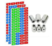 Etichette adesive per cassetta degli attrezzi in alluminio, 180 pezzi, 1/4", 3/8", 1/2", etichette per chiavi di dimensioni per l'organizzazione della cassetta degli attrezzi