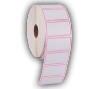 Etichette adesive per codici a barre, indirizzi, spedizioni, compatibili con Zebra, Rollo, Godex e altro ancora. 1 ROLL Bordo rosa.