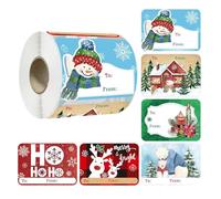 Etichette adesive per feste - Targhe con natalizio, 250 pezzi autoadesivi, etichette in colori vivaci per biglietti di Natale, buste, progetti artigianali, regali per feste, decorazioni