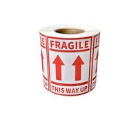 Etichette adesive per pacchi Fragile This Way Up, grandi dimensioni, 80 mm x 60 mm, etichette autoadesive (500)
