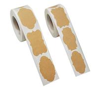 Etichette Adesive Personalizzate,600 Pezzi Handmade Etichette, Adesivi Personalizzati Per Buste, Borse Da Festa, Bottiglie,Carta Kraft Etichette Vuote,6 Forme Adesivi Piccoli Regalo