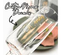 Etichette adesive personalizzate in vinile con nome per bicchieri da vino e flûte da champagne, decorazione per matrimonio, damigella d'onore, sposa, damigella d'onore, solo adesivo, adesivi per matri