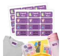 Etichette Adesive Personalizzate Scuola Elementare, Adesivi con nome per bambini per scuola e asilo 90 etichette. Etichette impermeabili, Adesivi personalizzati per vestiti e giocattoli Viola