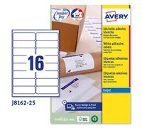 Etichette Adesive QuickDry Avery - A4 - 99,1x33,9 mm - J8162-25 (Bianco Conf. 40