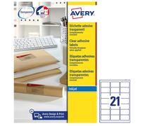 Etichette Adesive QuickPeel Avery - A4 - 63,5x38,1 mm - J8560-25 (Trasparente Co