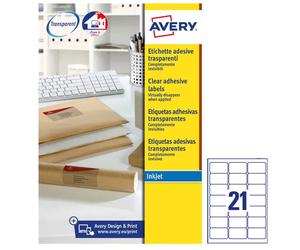 Etichette Adesive QuickPeel Avery - A4 - 63,5x38,1 mm - J8560-25 (Trasparente Co
