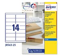Etichette Adesive QuickPeel Avery - A4 - 99,1x38,1 mm - J8563-25 (Trasparente Co