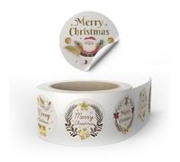 Etichette Adesive Regalo Natale - Maxi Etichetta Regali Merry Christmas Chiudi Pacchi Natalizie - Adesivi di Tenuta Sacchetti Natalizi - Sigillo di Garanzia Pacco - Sigilli Auto Adesivi Tema Natalizio