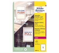 Etichette Adesive Rimovibili per Finestre Avery - 210x297 mm - L9001-10 (Bianco