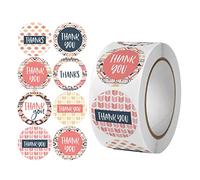 Etichette adesive ringraziamento Rotolo con griglia rotonda per omaggi Addio nubilato Imballaggi per dolci piccole imprese Rotolo etichette adesive 500X Etichette adesive aziendali