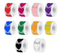 Etichette Adesive Rotonde 5000 Pezzi Bollini Adesivi Colorati 25mm,Cerchi Adesivi Colorati,Etichette Adesive Rotonde Piccole,Rotolo Colori Stickers Rotondi Adesivi Colorati A Punti Etichette (Cuore)