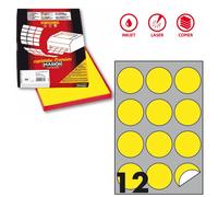 Etichette Adesive Rotonde Markin - 60 mm - X210R310F-GI (Giallo Fluo Conf. 1200)