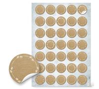 Etichette adesive rotonde marroni da scrivere, set 70: adesivi personalizzabili per bomboniere, comunione, matrimonio, confezioni regalo, barattoli, Ø 3,2 cm