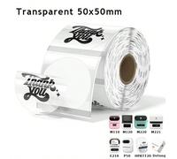 Etichette adesive rotonde trasparenti 50x50mm - 140 pezzi, rotolo di etichette termoadesive, adatte per Phomemo M110/M200/M120/M220 E210 P50 DETONG P1 3 rotoli di etichette trasparenti da 50x50 mm,1 r