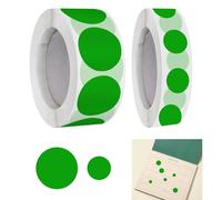 Etichette Adesive Rotonde Verdi 2000 Pezzi, (1000 da 13mm + 1000 da 19mm), Adesivi Circolari su Rotolo Per Codifica Colore, Etichette Adesive Rotonde, Artigianato, Ufficio, Casa