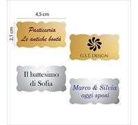 Etichette adesive sagomate 4,5x2,1 cm PERSONALIZZATE, sigilli pacchi, bollini per pacchetti e confezioni (1008)