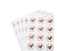 Etichette adesive sigillanti, 200 pezzi adesivi trasparenti sigillanti a forma di cuore rotondo oro argento(200pcs-rosegold1)