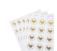 Etichette adesive sigillanti, 200 pezzi adesivi trasparenti sigillanti a forma di cuore rotondo oro argento(200pcs-gold2)