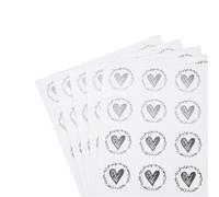 Etichette adesive sigillanti, 200 pezzi adesivi trasparenti sigillanti a forma di cuore rotondo oro argento(200pcs-silver)