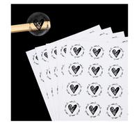 Etichette adesive sigillanti, 200 pezzi adesivi trasparenti sigillanti a forma di cuore rotondo oro argento(200pcs-black)