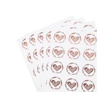 Etichette adesive sigillanti, 200 pezzi adesivi trasparenti sigillanti a forma di cuore rotondo oro argento(200pcs-rosegold2)
